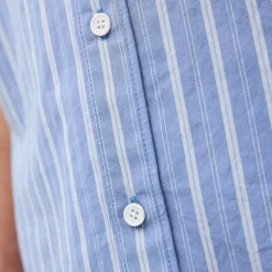 Stance Bales Button Up Organic Cotton Shirt Stoneblue Discount