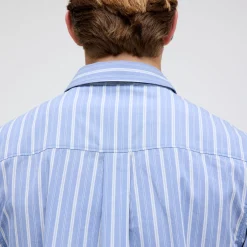 Stance Bales Button Up Organic Cotton Shirt Stoneblue Discount