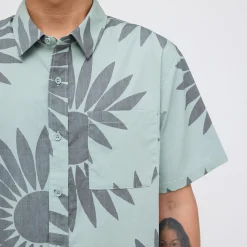 Stance Bales Button Up Organic Cotton Shirt Seagreen Sale
