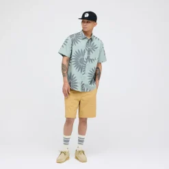 Stance Bales Button Up Organic Cotton Shirt Seagreen Sale