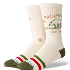 Stance Cotton Crew Medium Cushion Socks California Republic Offwhite New