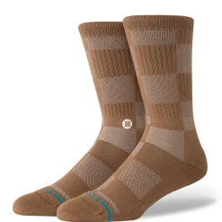 Stance Cotton Crew Medium Cushion Socks Down And Out Brown New