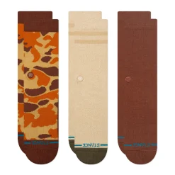 Stance Cotton Crew Socks 3 Pack Camo Brown