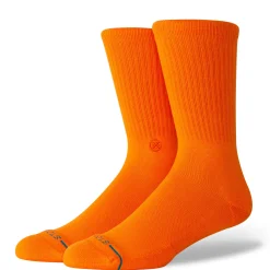 Stance Icon Crew Socks Orange Hot