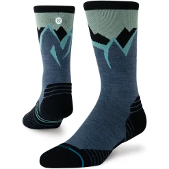 Stance Light Performance Wool Crew Socks Icy Mountain Indigo New