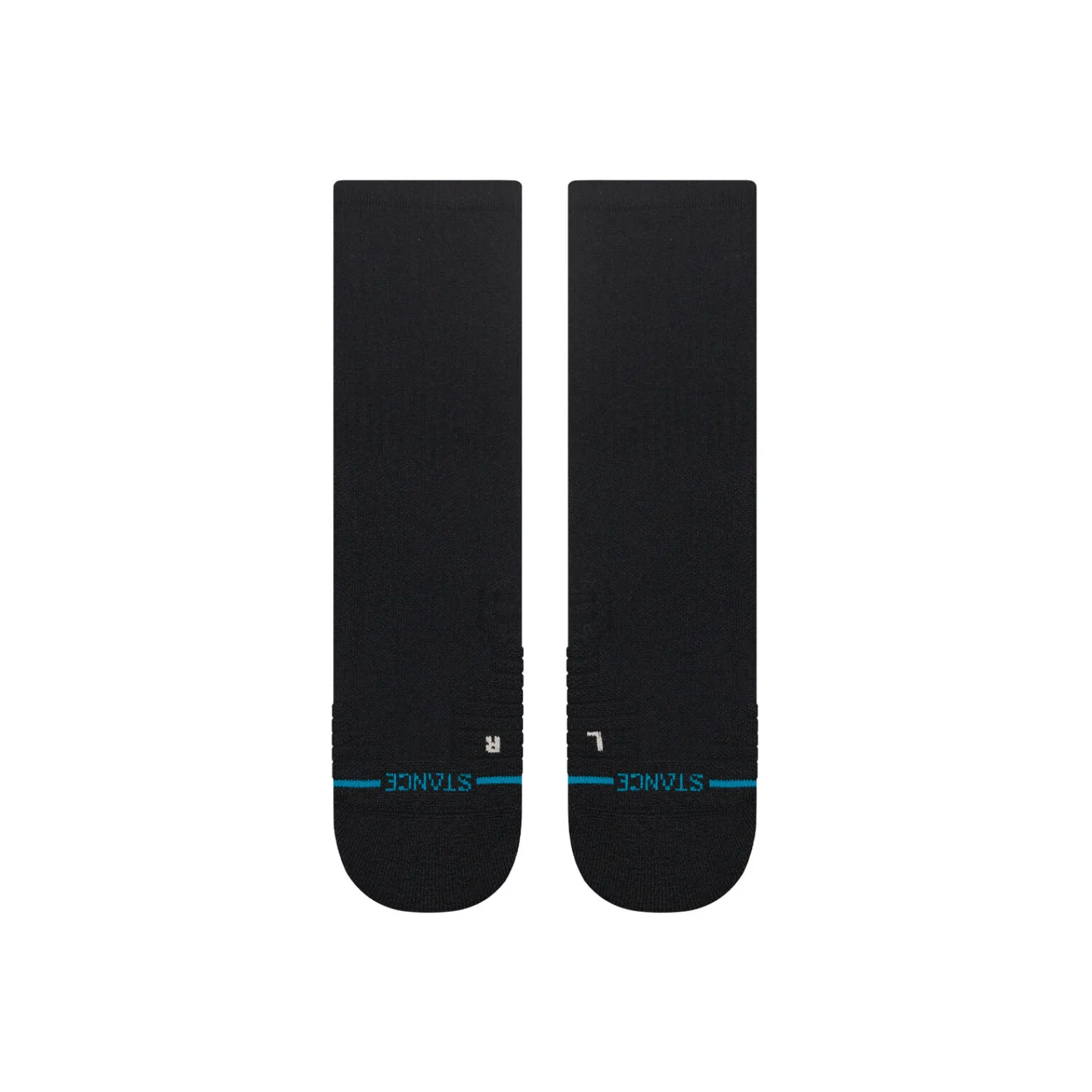Stance Medium Performance Crew Socks Solid Ribbed Black New