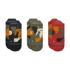 Stance Medium Performance Tab Socks 3 Pack In Paradise Black Clearance