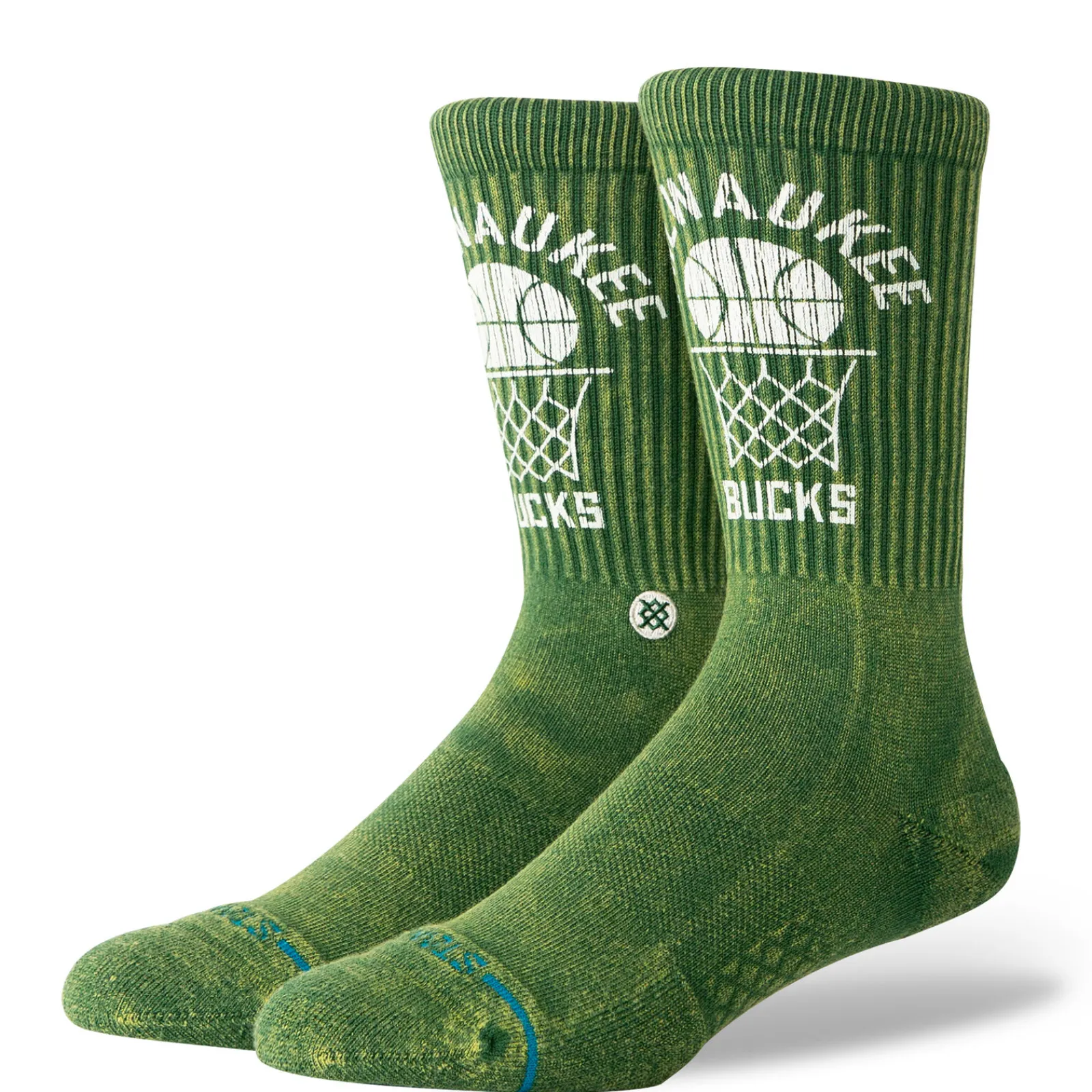 Stance NBA 2024 Vintage Crew Socks Milwaukee Bucks Clearance